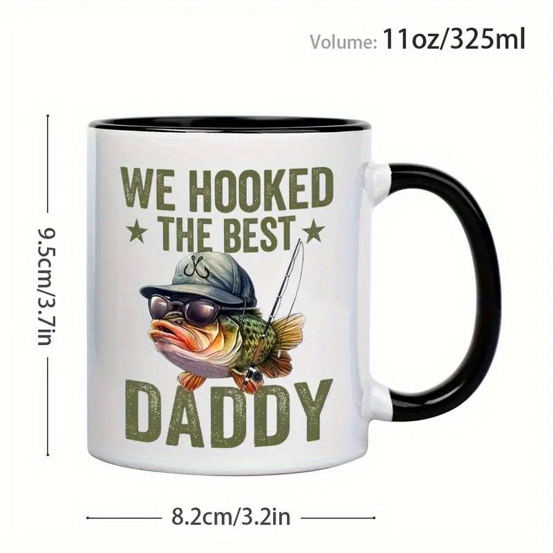Tailorly Black Accent 11 oz Mug - we the best daddy humorous sarcastic with fashion glasses fish