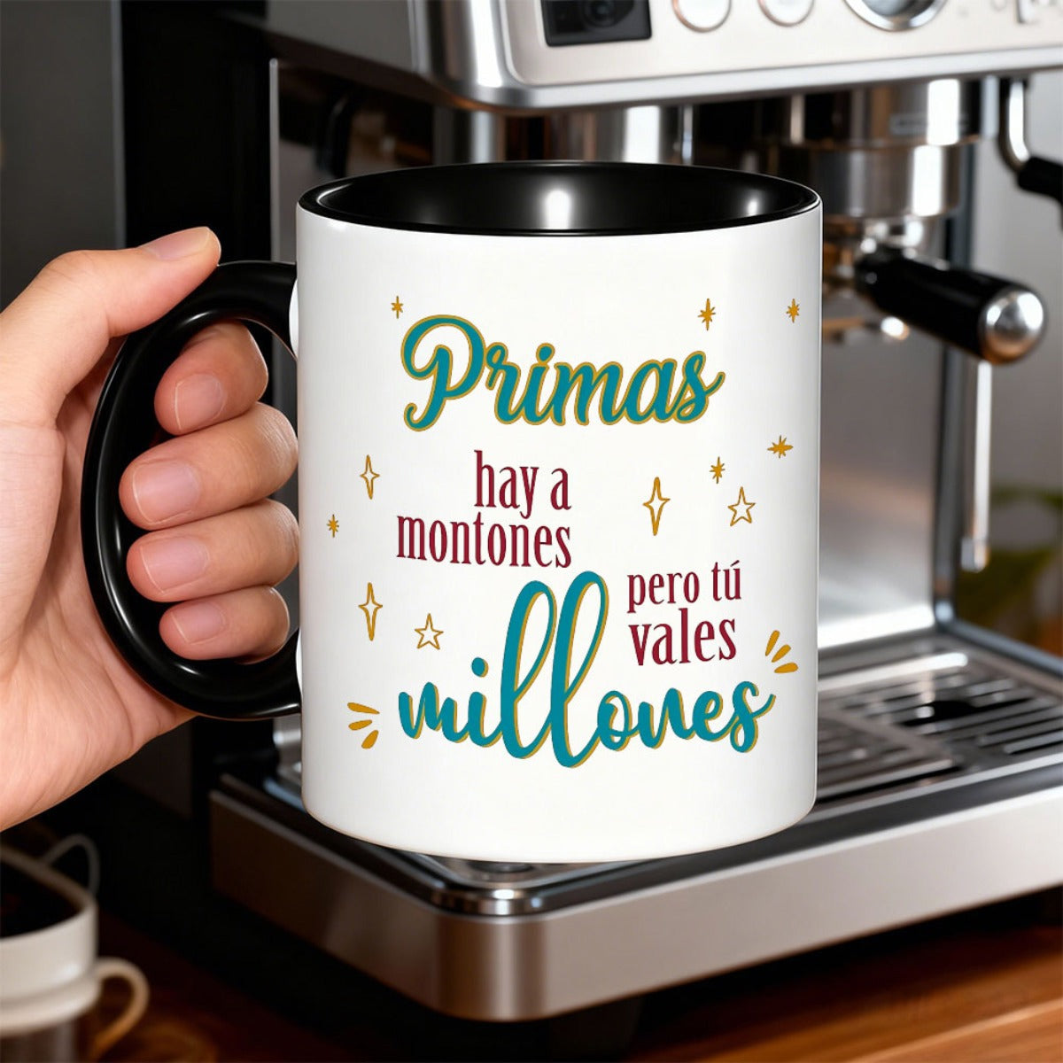 Tailorly Black Accent 11 oz Mug - inspirational Spanish quote