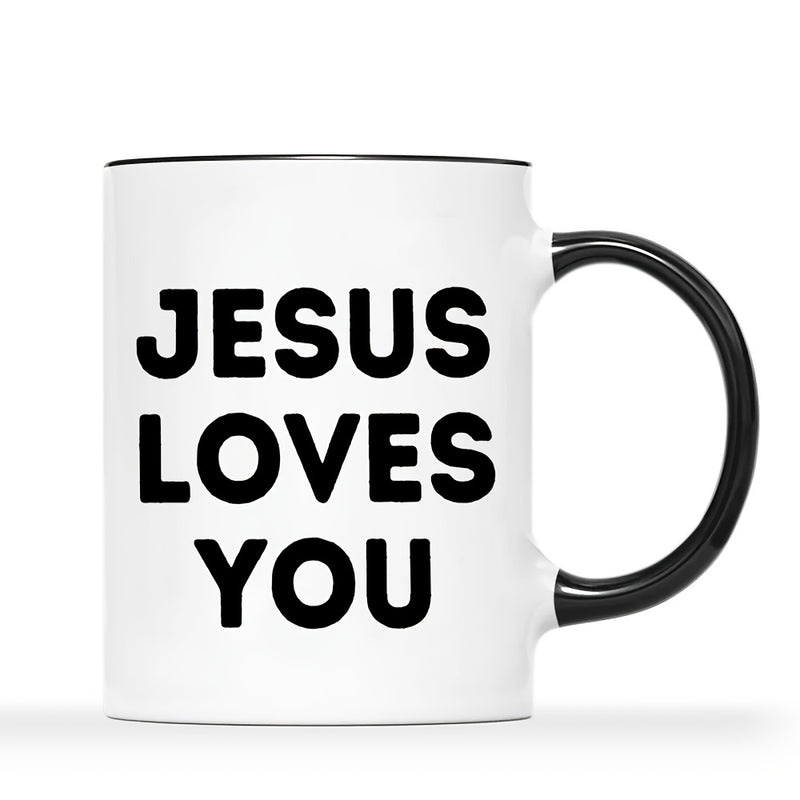 Tailorly Black Accent 11 oz Mug - jesus text