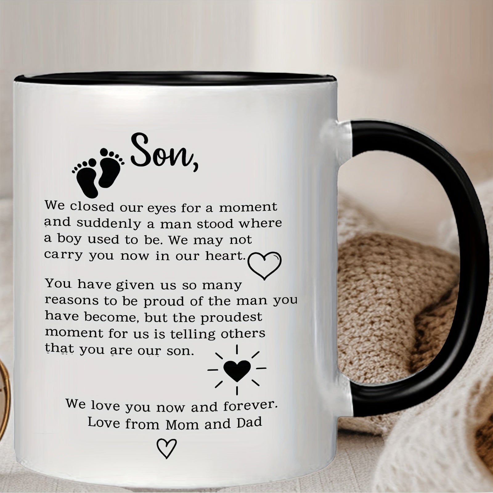 Tailorly Black Accent 11 oz Mug - footprints