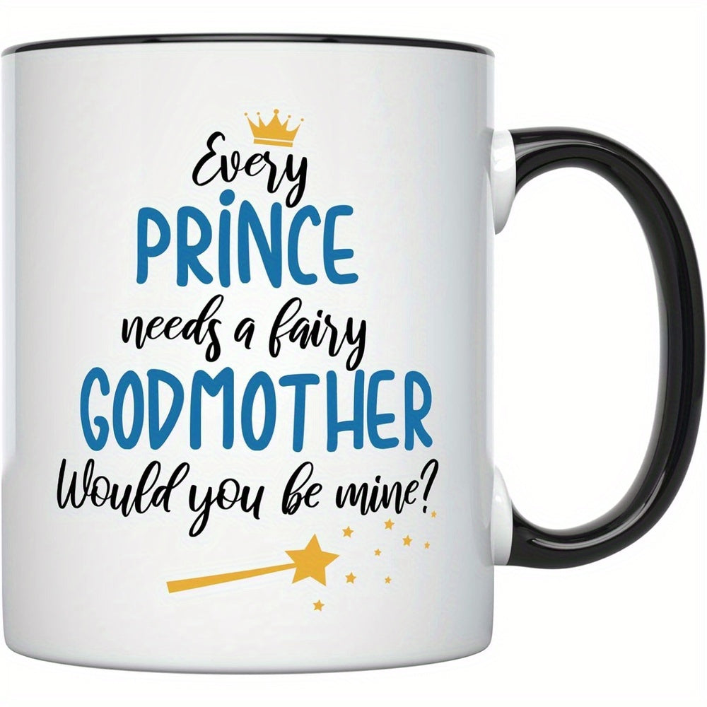 Tailorly Black Accent 11 oz Mug - item picture 1pc 11oz proposal coffee mug prince needs a design ceramic coffee cup with black handle perfect gift