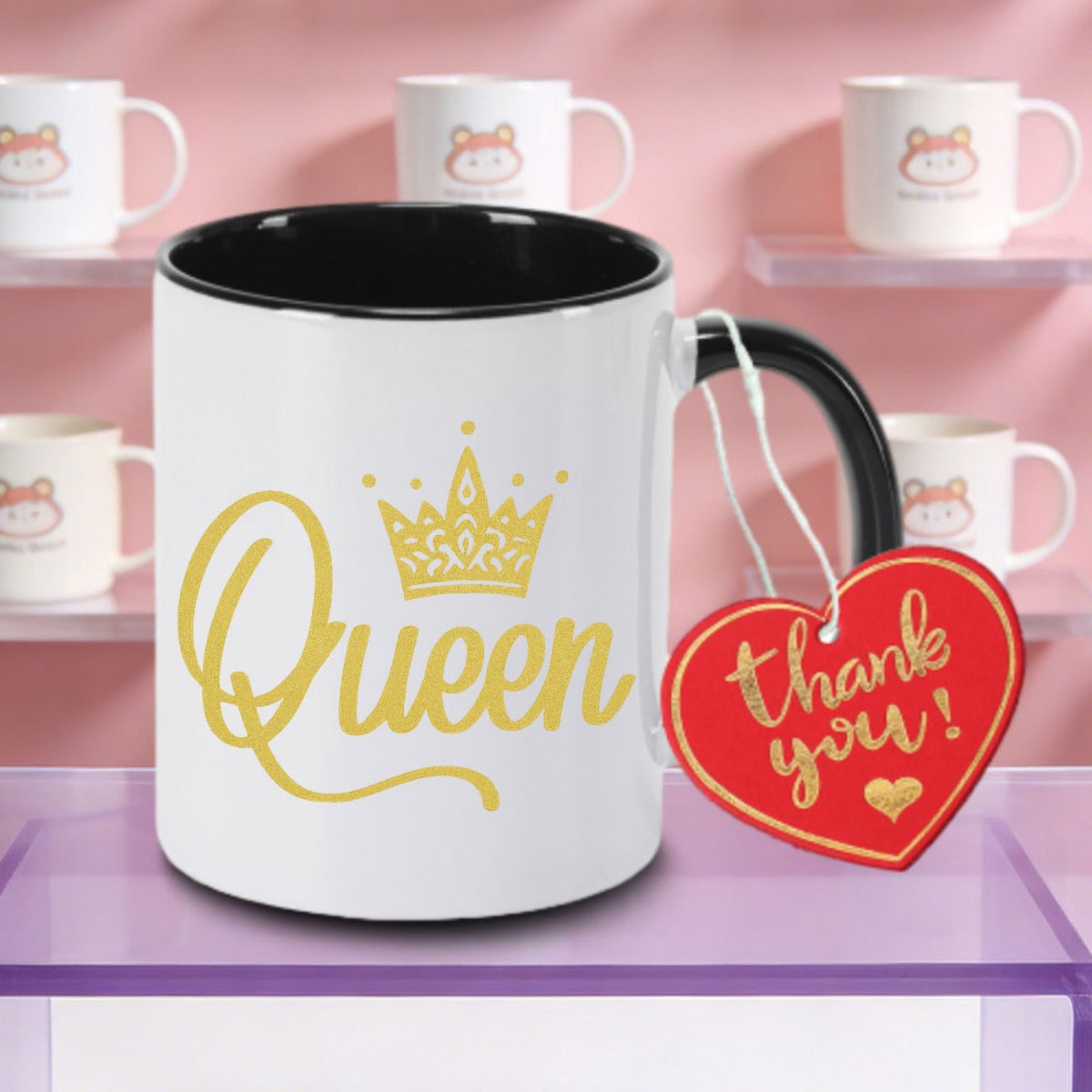 Tailorly Black Accent 11 oz Mug - Queen Logo