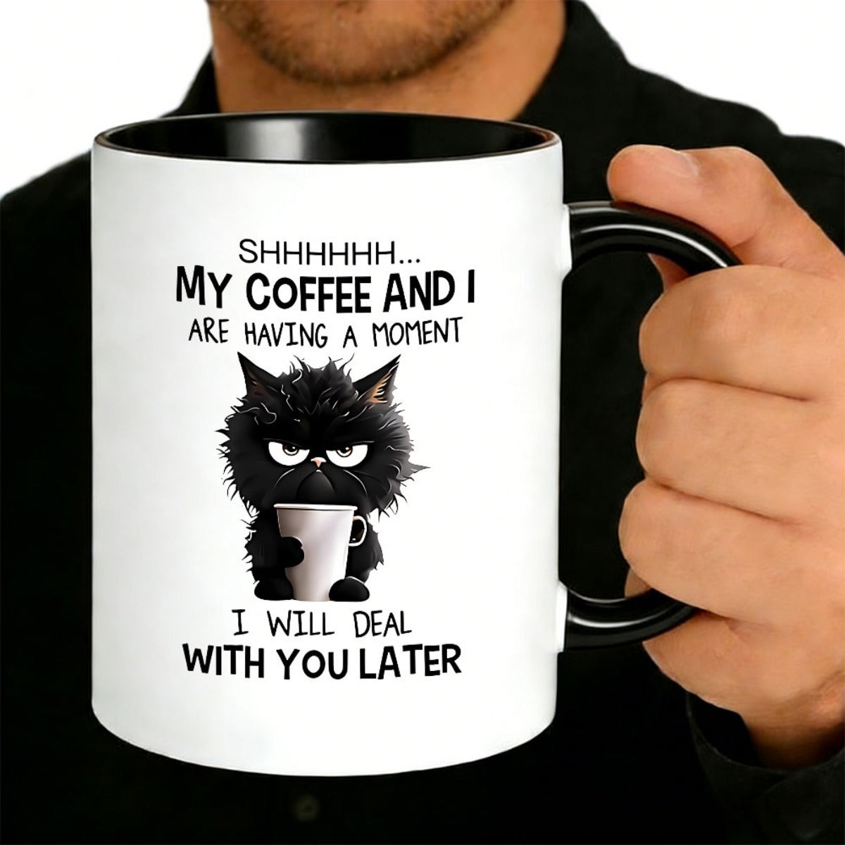 Tailorly Black Accent 11 oz Mug - my for coffee