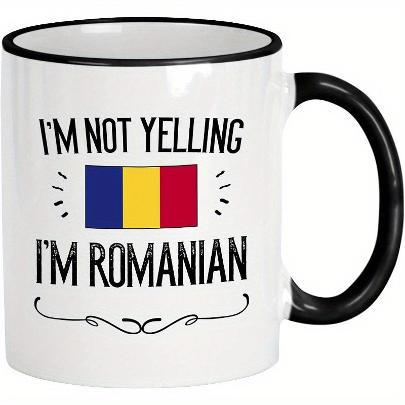 Tailorly Black Accent 11 oz Mug - not yelling im romanian text
