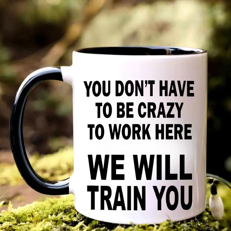 Tailorly Black Accent 11 oz Mug - funny sarcastic novelty cup gift work office crazy train