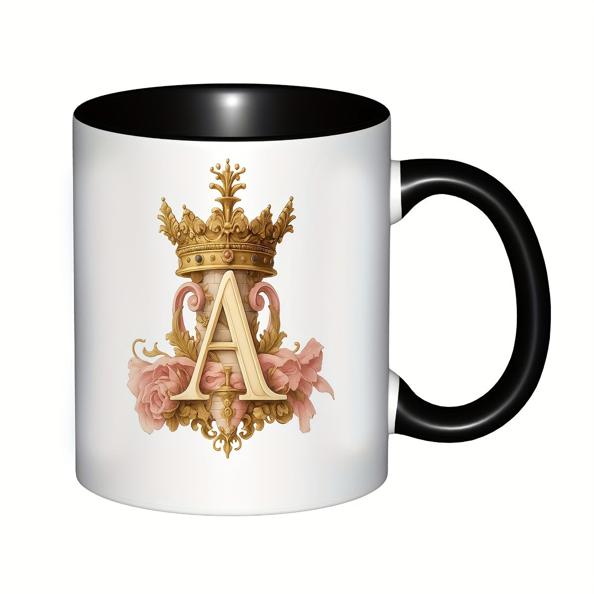 Tailorly Black Accent 11 oz Mug - monogram letter "A"