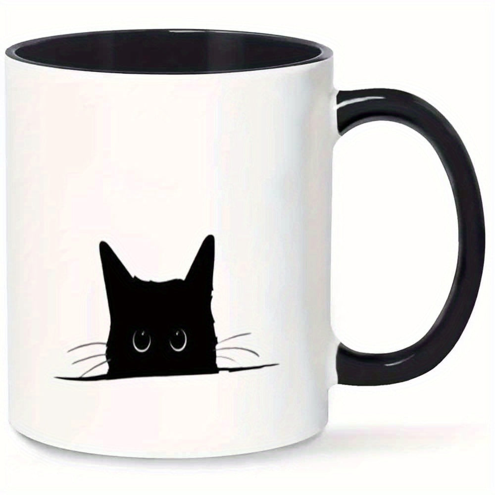 Tailorly Black Accent 11 oz Mug - cat illustration