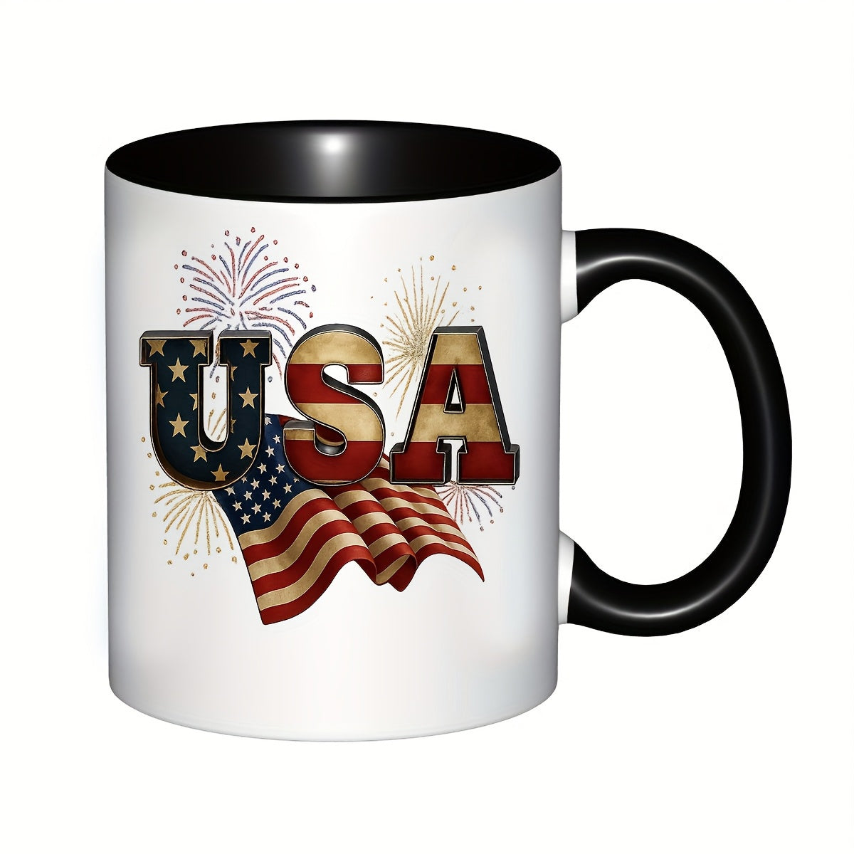Tailorly Black Accent 11 oz Mug - fireworks