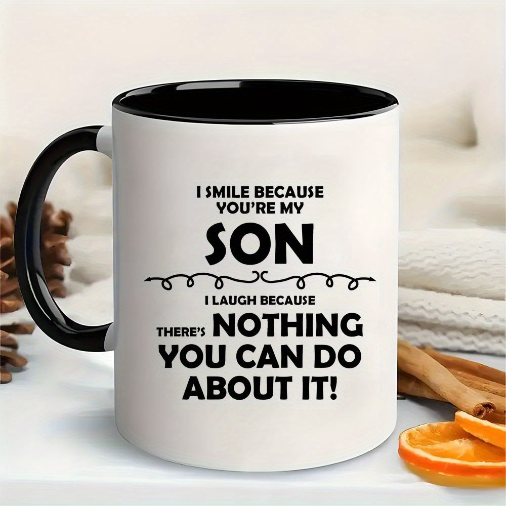 Tailorly Black Accent 11 oz Mug - youre my son design perfect gift for graduation birthday to son