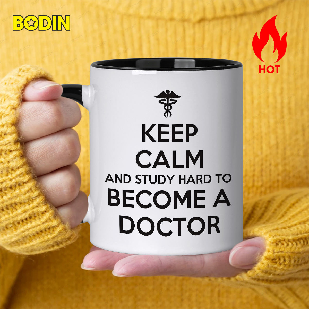 Tailorly Black Accent 11 oz Mug - to become a words symbol motivational