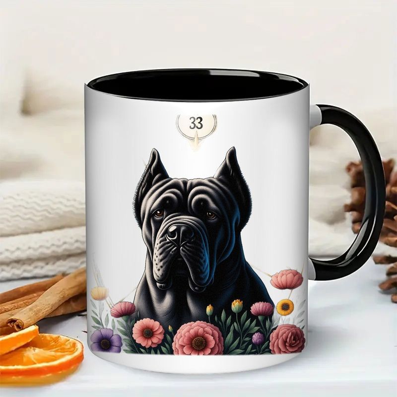 Tailorly Black Accent 11 oz Mug - italian mastiff face