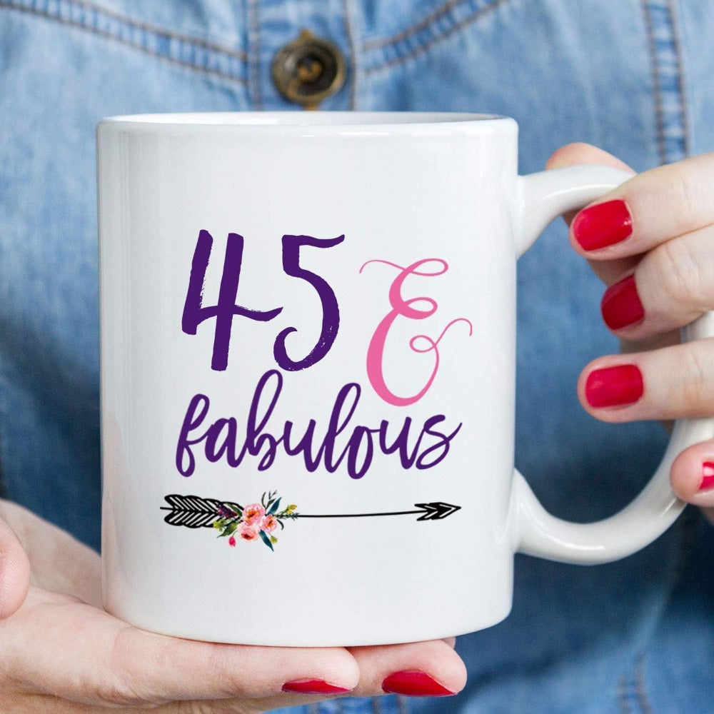 Tailorly White Ceramic 11 oz Mug - 45 Fabulous Minimalist Horizontal Decorative Slogan Featuring Delicate Hand Drawn Floral Accents Arrow