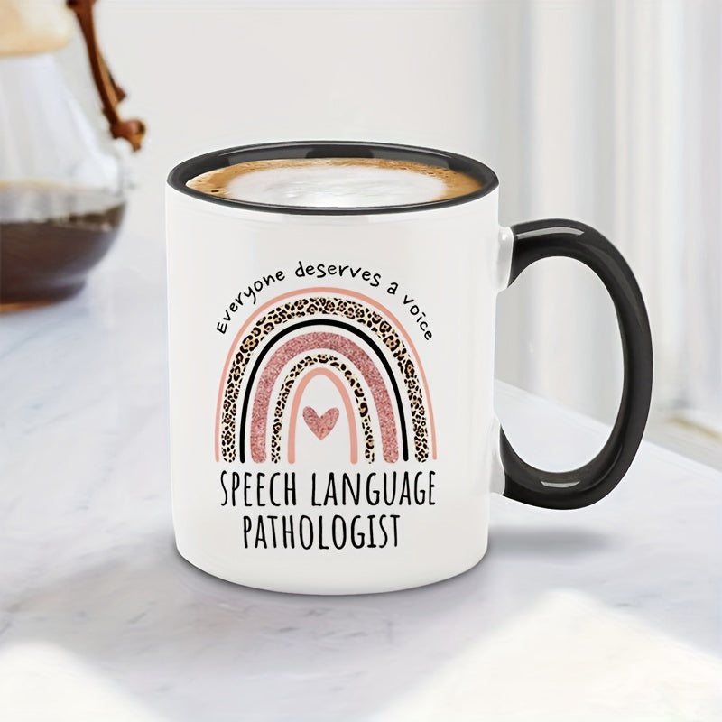 Tailorly Black Accent 11 oz Mug - everyone right to speak language female voice language pathologist