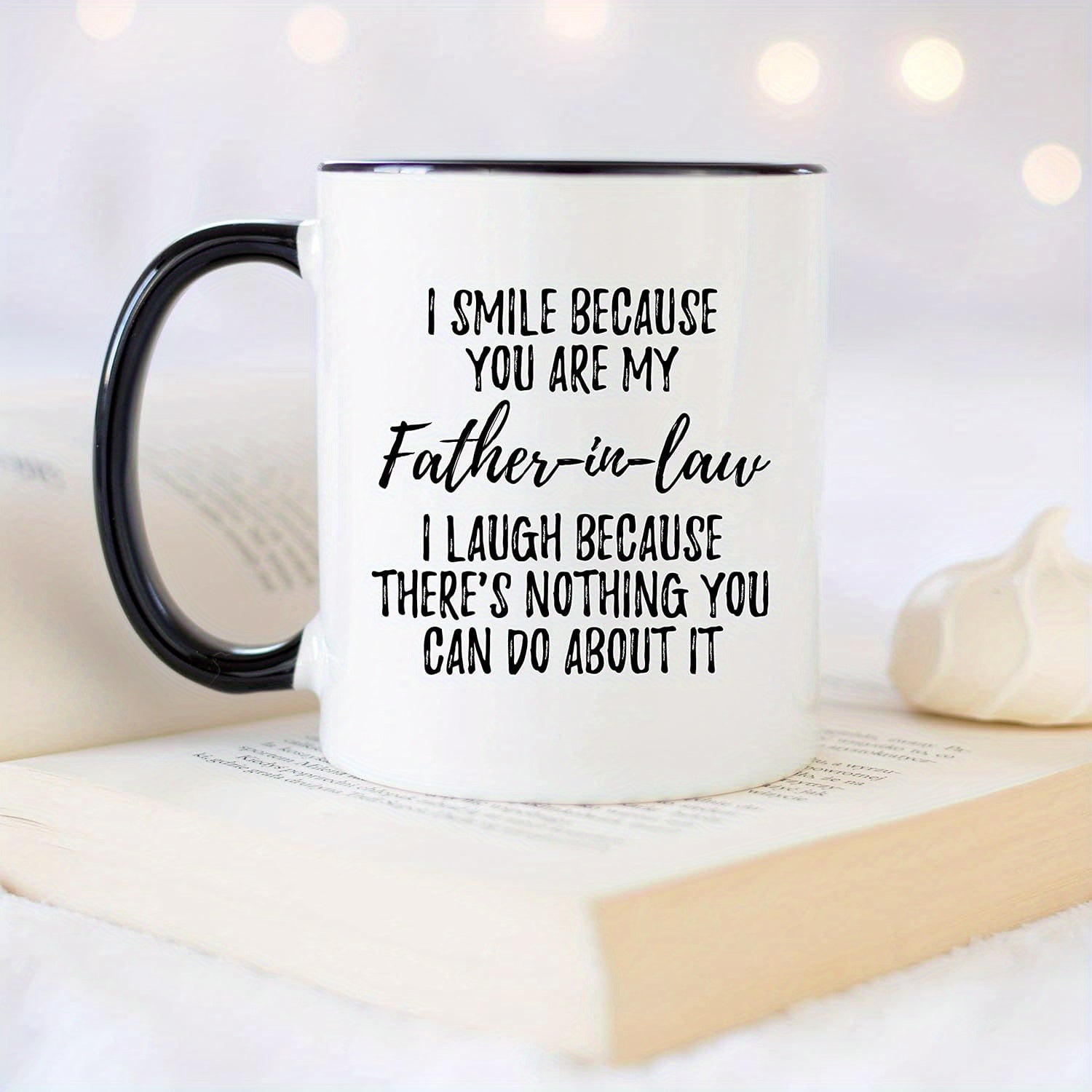 Tailorly Black Accent 11 oz Mug - funny father in law gift from daughter son text