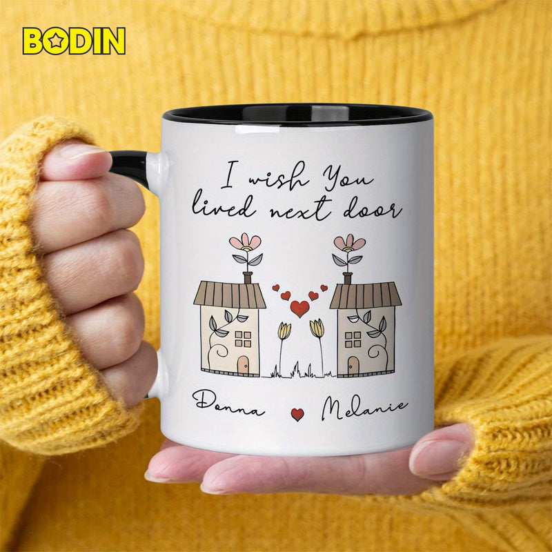 Tailorly Black Accent 11 oz Mug - i you next door friendship text