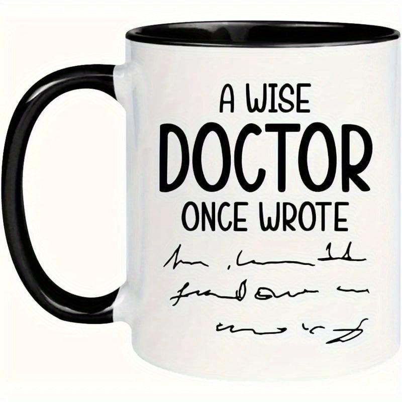 Tailorly Black Accent 11 oz Mug - item picture 1pc 11oz coffee mug funny humor gift for female s students white with black handles perfect