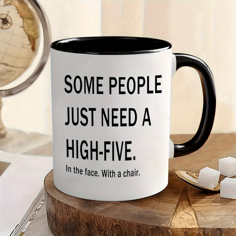 Tailorly Black Accent 11 oz Mug - funny sarcastic coffee mug with chair design