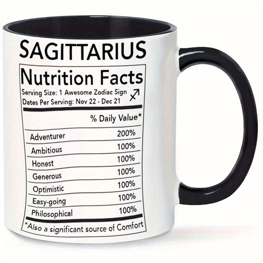 Tailorly Black Accent 11 oz Mug - sagittarius sign with astrology chart