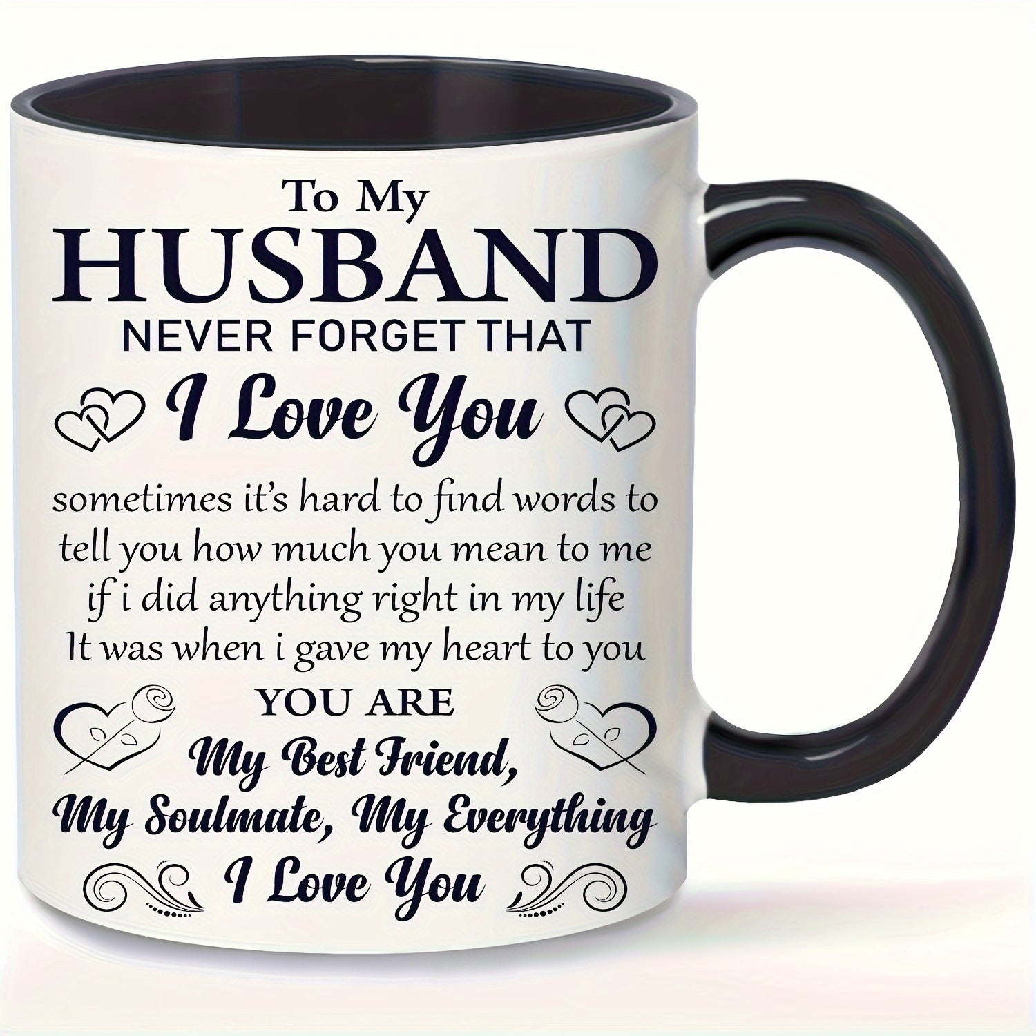 Tailorly Black Accent 11 oz Mug - letter printed