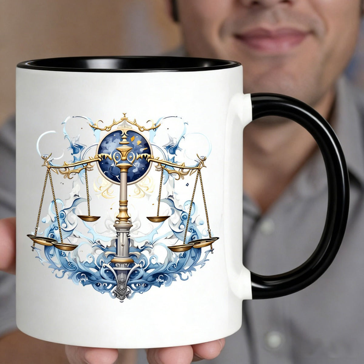 Tailorly Black Accent 11 oz Mug - item picture elegant ceramic coffee mug 11oz hand wash only perfect gift for zodiac lovers_8683e54121fd41d48be465ccfd28c947