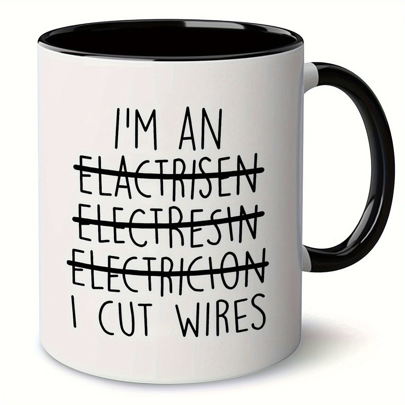 Tailorly Black Accent 11 oz Mug - funny electrician wiring plug