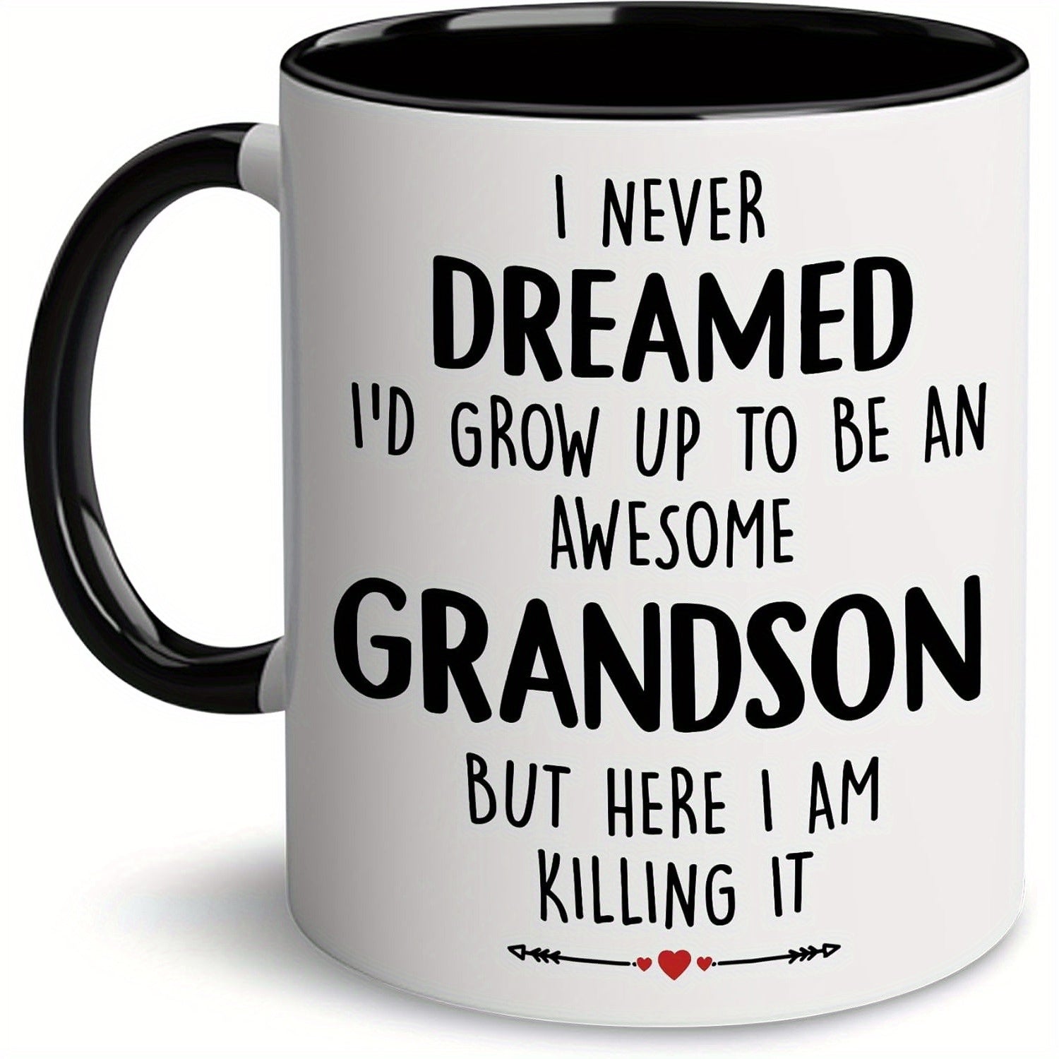 Tailorly Black Accent 11 oz Mug - item picture unique grandson mug i never that id to be an awesome grandson perfect gifts for grandfather mothers