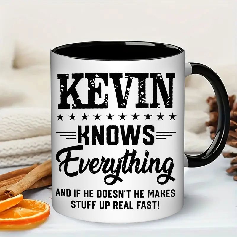 Tailorly Black Accent 11 oz Mug - item picture funny everything mug sarcastic coffee cup with black text 11oz white ceramic tea cup birthday