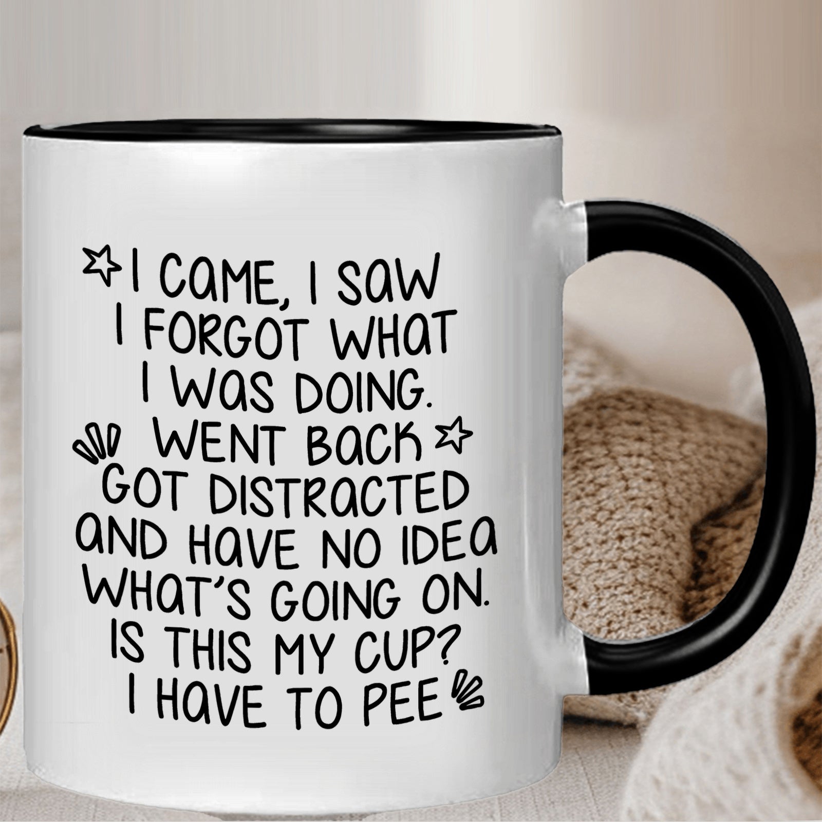 Tailorly Black Accent 11 oz Mug - inspirational quote "your mom or boss"