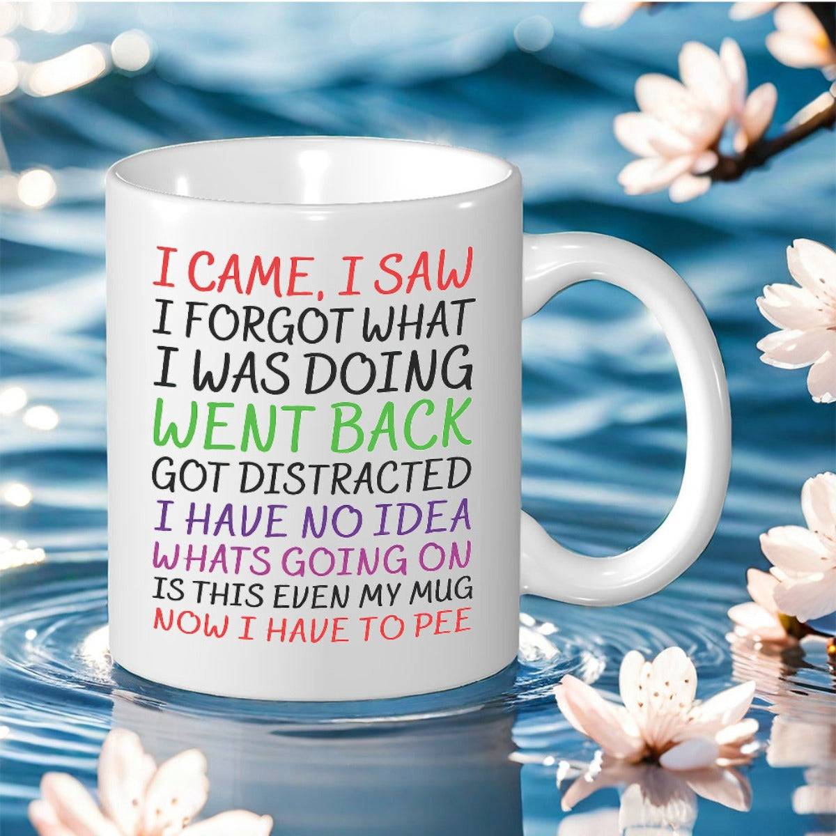 Tailorly White Ceramic 11 oz Mug - I Came I Saw I Forgot What I Was Doing Went Back Got Distracted I Have No Idea Whats Going On Is This Even My Mug Now I Have To