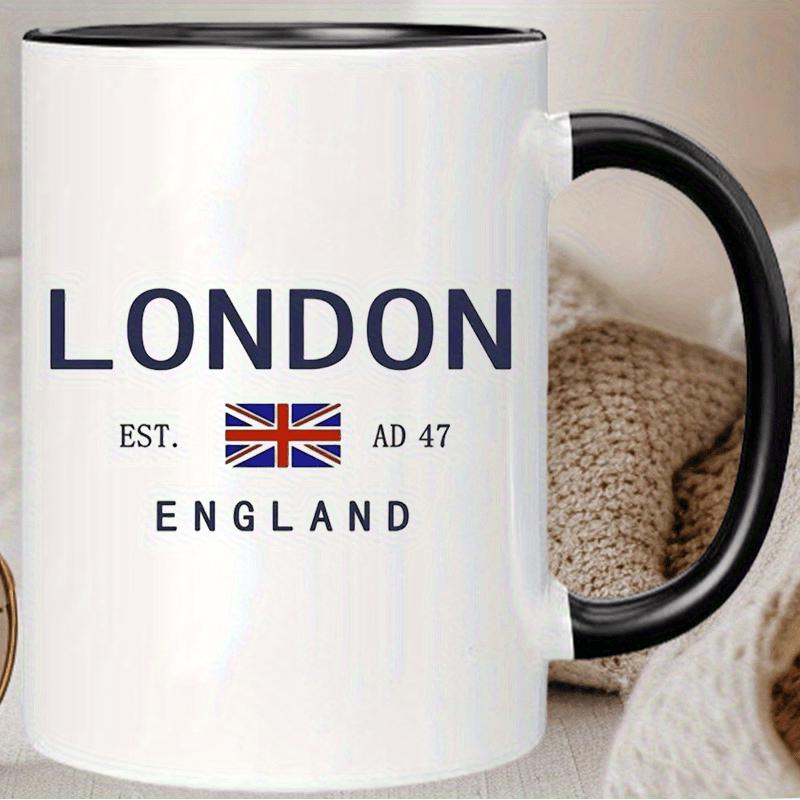 Tailorly Black Accent 11 oz Mug - item picture 11 ounce ceramic coffee mug from reusable travel cup with a black and hand wash only for men and
