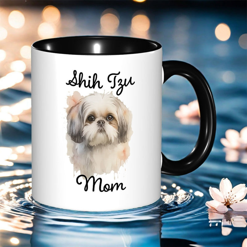 Tailorly Black Accent 11 oz Mug - item picture 1pc with print perfect gift for home holiday gift birthday home ceramic coffee mug coffee cup milk