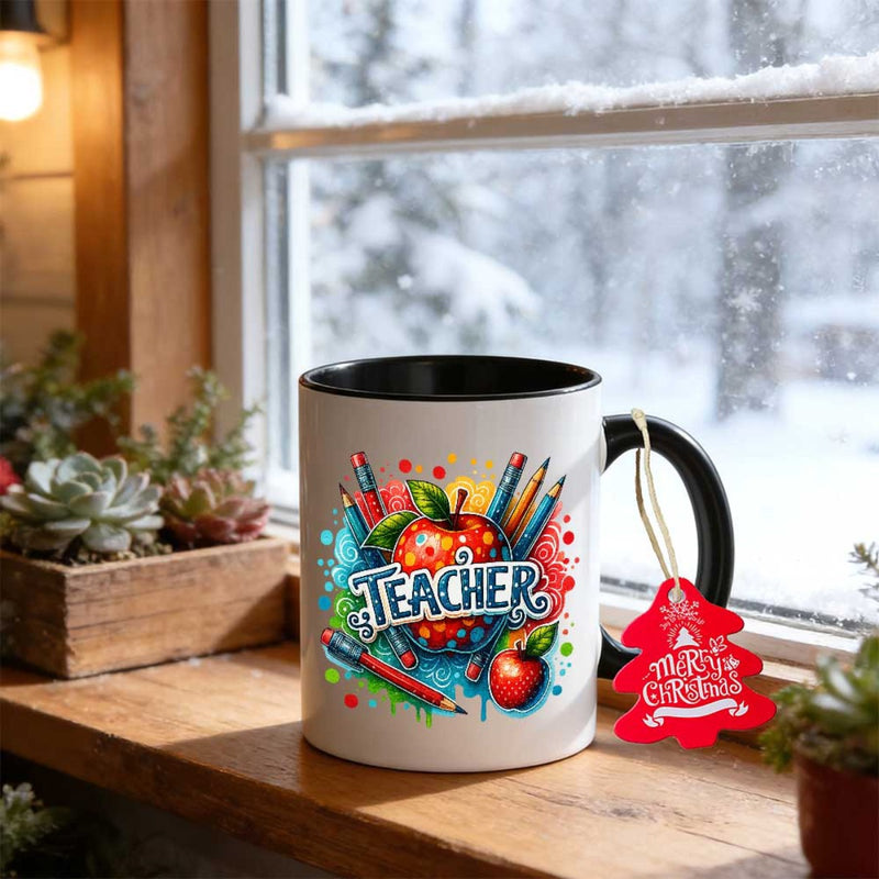 Tailorly Black Accent 11 oz Mug - unique and colorful design for teachers