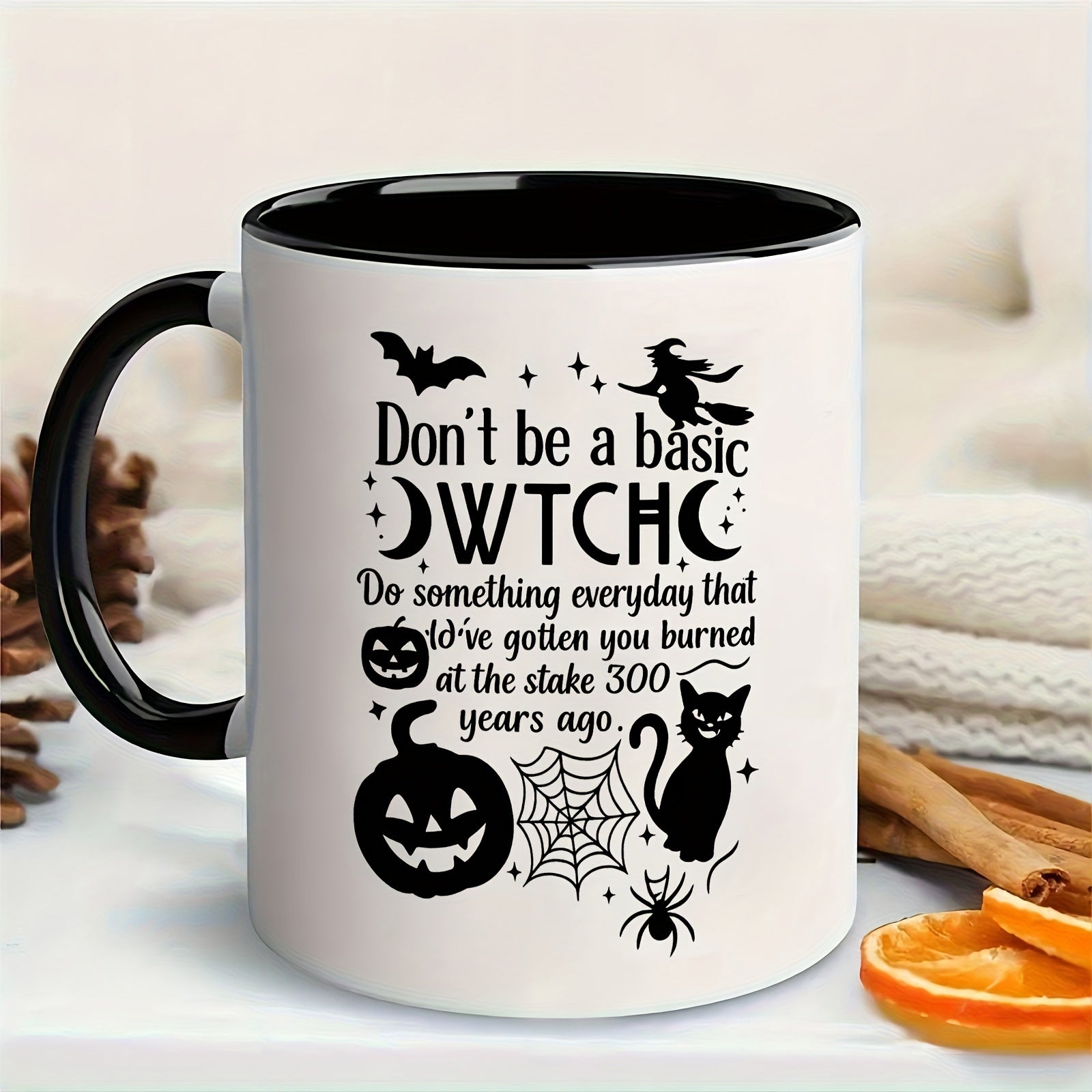 Tailorly Black Accent 11 oz Mug - colorful vintage coffee or tea