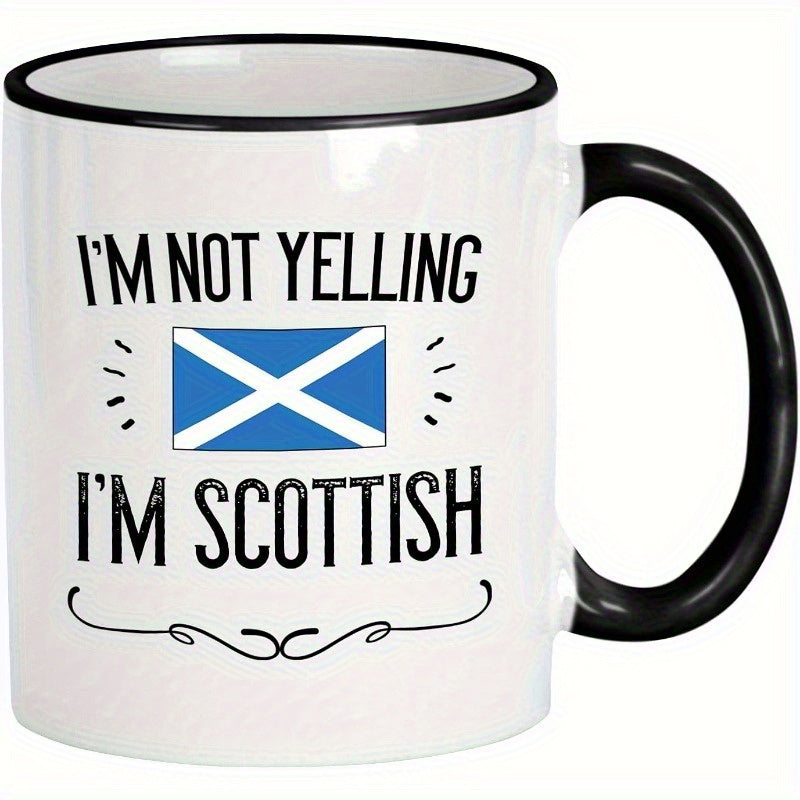 Tailorly Black Accent 11 oz Mug - item picture a scottish gift item not a of being scottish an 11 ounce ceramic coffee mug a creative gift idea for men