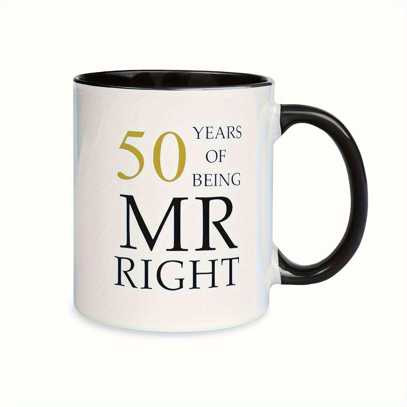 Tailorly Black Accent 11 oz Mug - funny 50 years of being