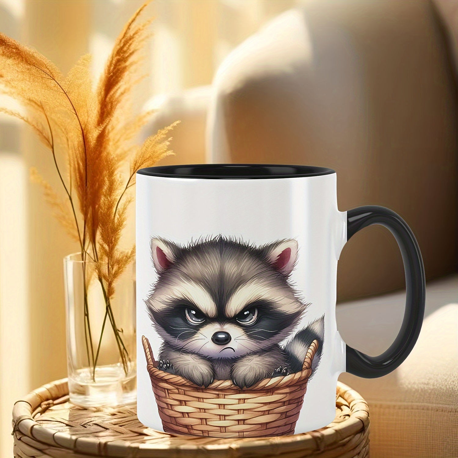 Tailorly Black Accent 11 oz Mug - item picture 11oz ceramic coffee mug with design hot or cold drinks ideal gift for halloween christmas weddings