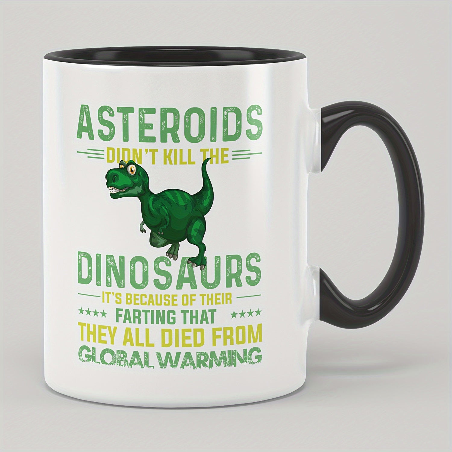 Tailorly Black Accent 11 oz Mug - small dinosaur