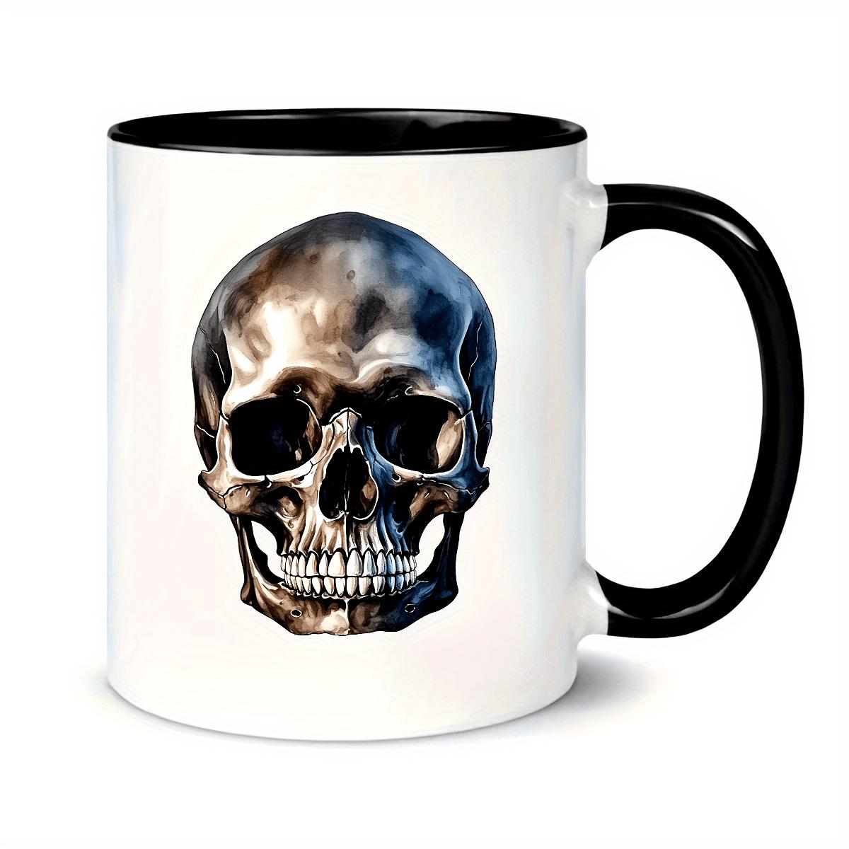 Tailorly Black Accent 11 oz Mug - metal skull design