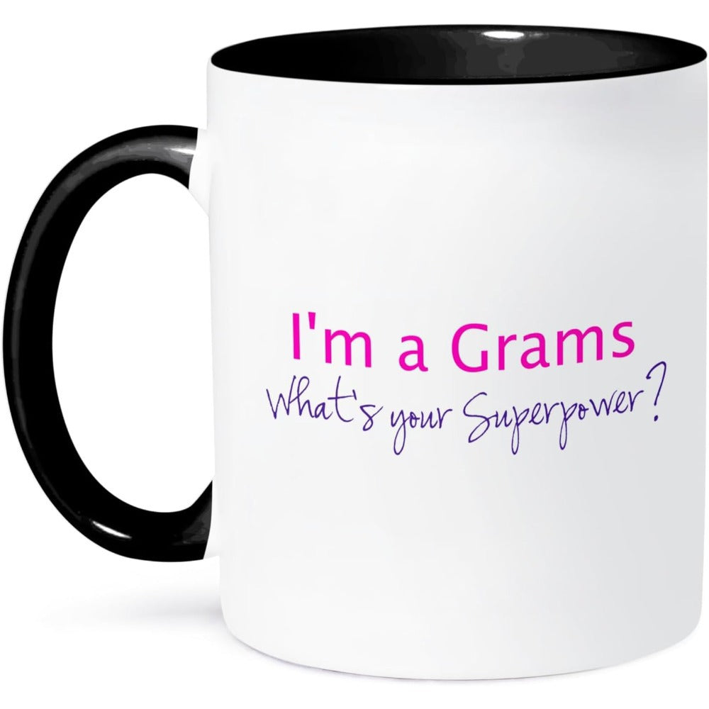 Tailorly Black Accent 11 oz Mug - funny i'm a grams what's your