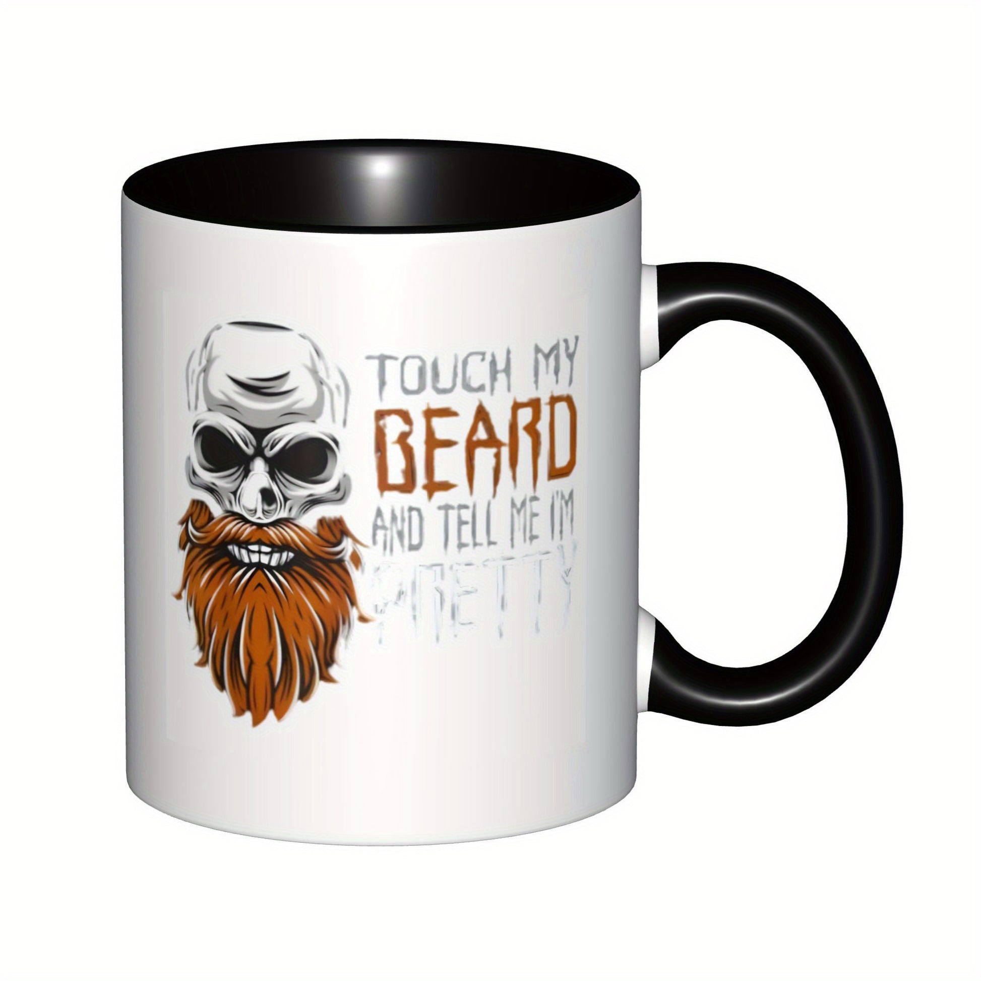 Tailorly Black Accent 11 oz Mug - skull and beard