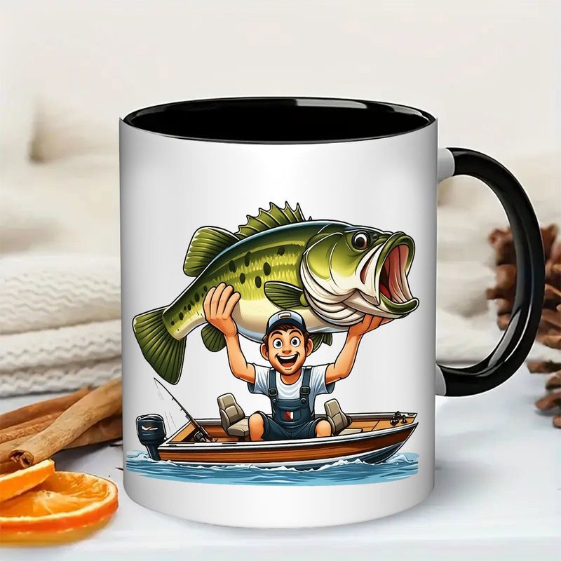 Tailorly Black Accent 11 oz Mug - funny fishing design