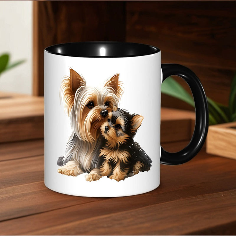 Tailorly Black Accent 11 oz Mug - yorkshire terrier