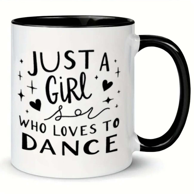 Tailorly Black Accent 11 oz Mug - elegant ballerina silhouette in black and white