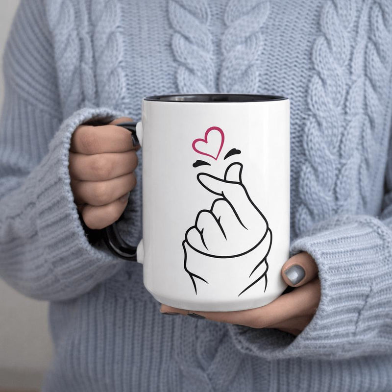 Tailorly Black Accent 11 oz Mug - cute gesture coffee cup gift
