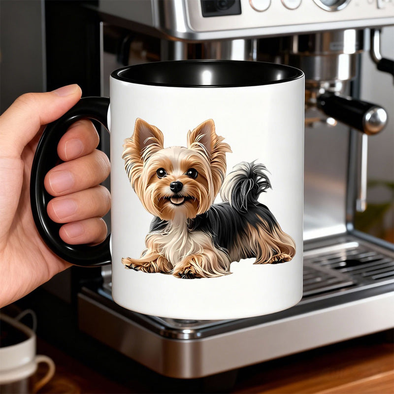 Tailorly Black Accent 11 oz Mug - adorable yorkshire terrier