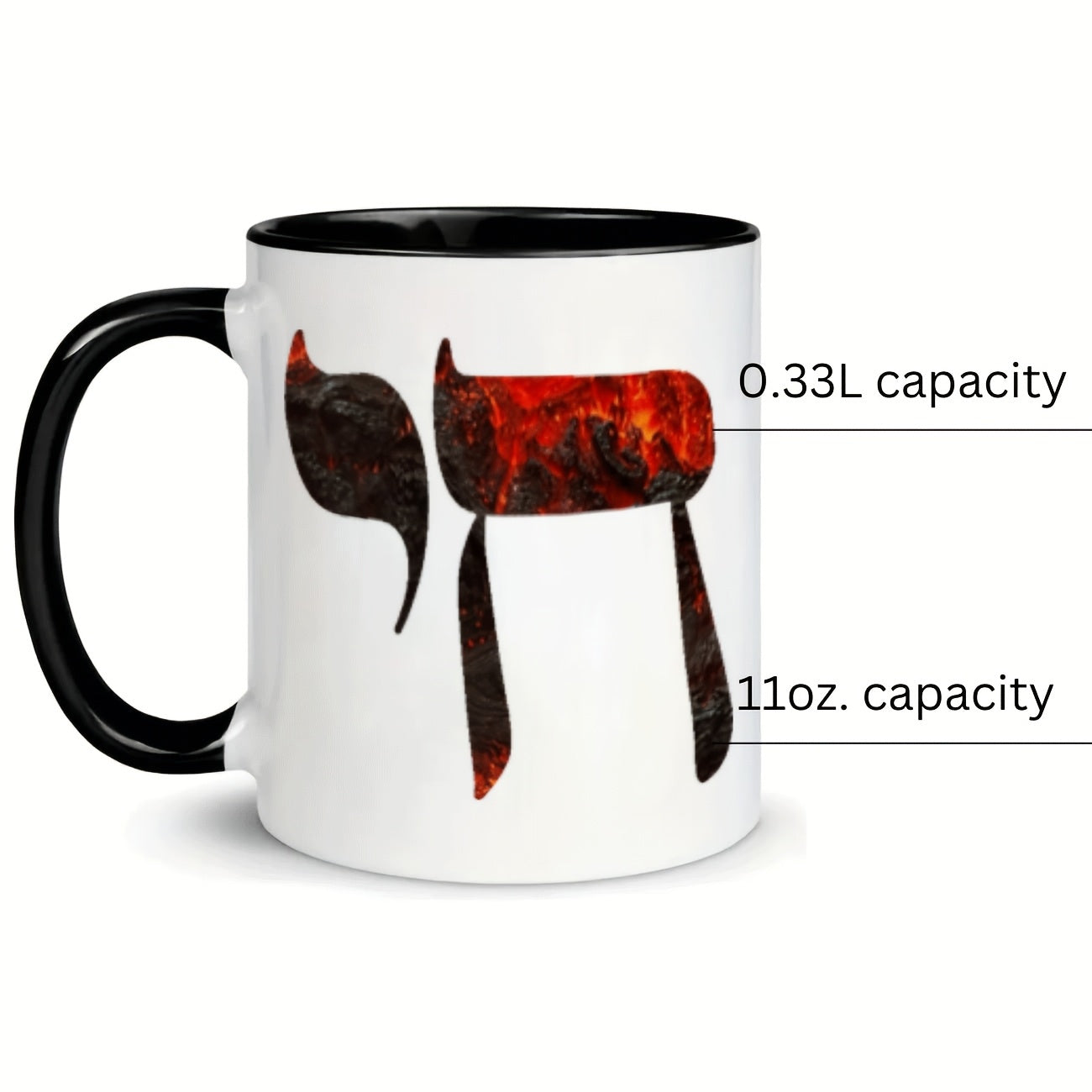 Tailorly Black Accent 11 oz Mug - chai symbol
