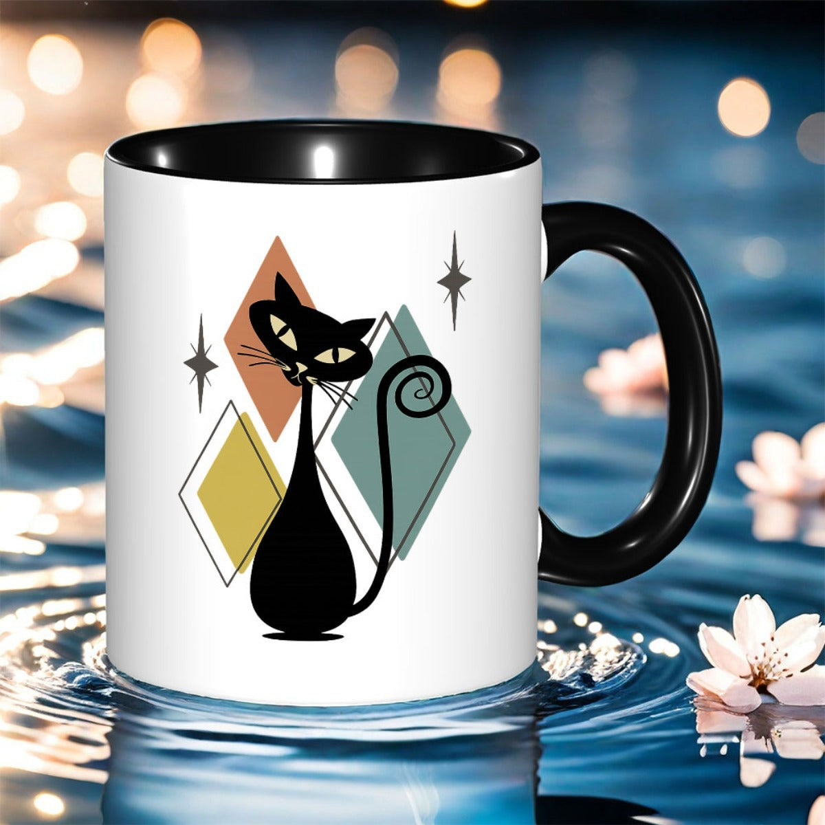 Tailorly Black Accent 11 oz Mug - retro atomic