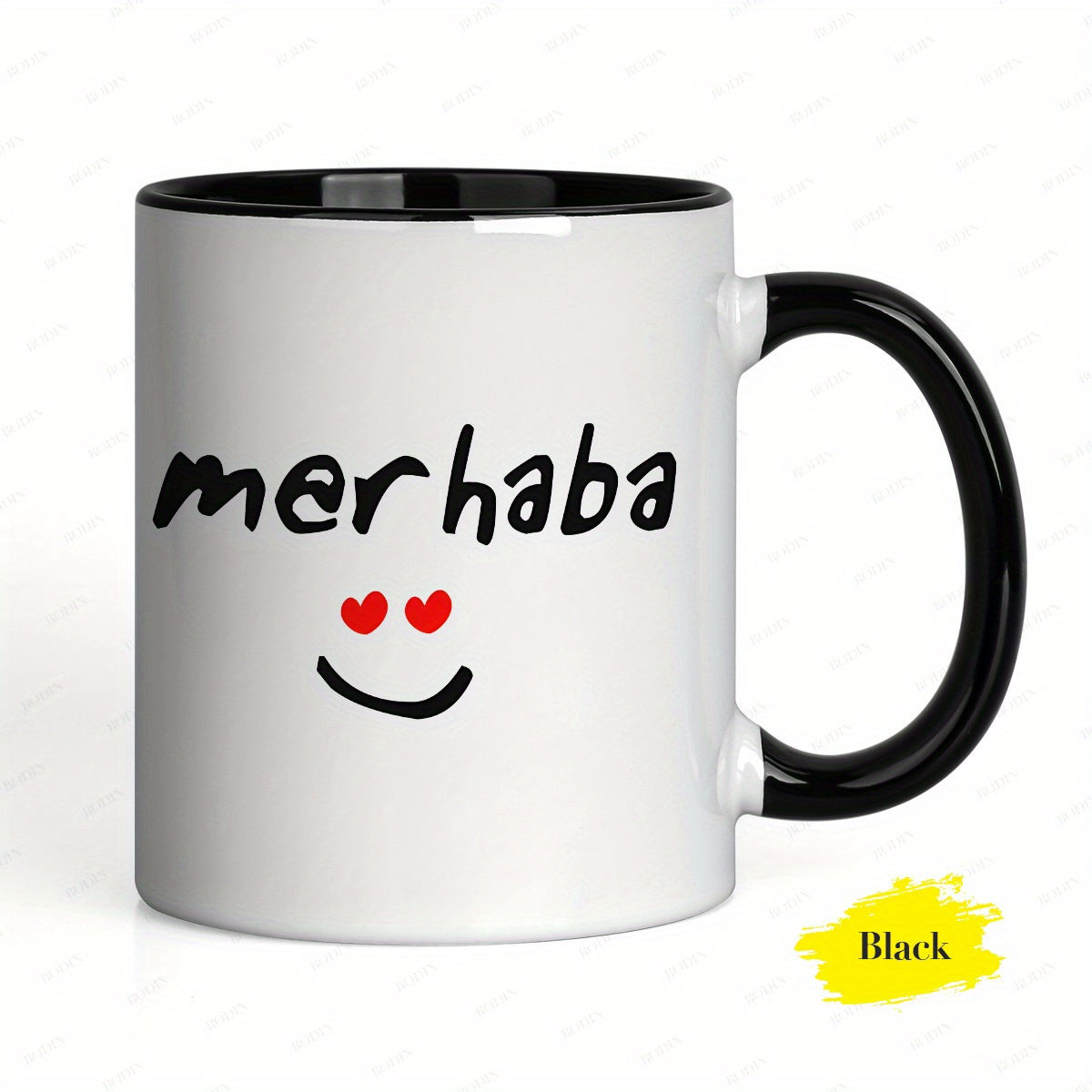 Tailorly Black Accent 11 oz Mug - merhaba face