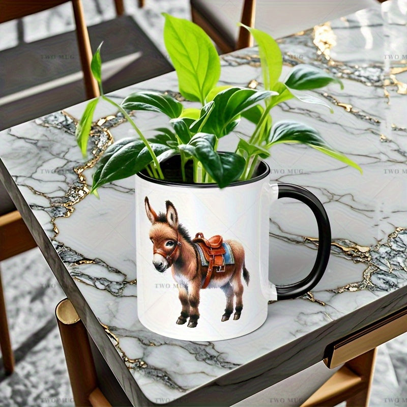 Tailorly Black Accent 11 oz Mug - donkey design