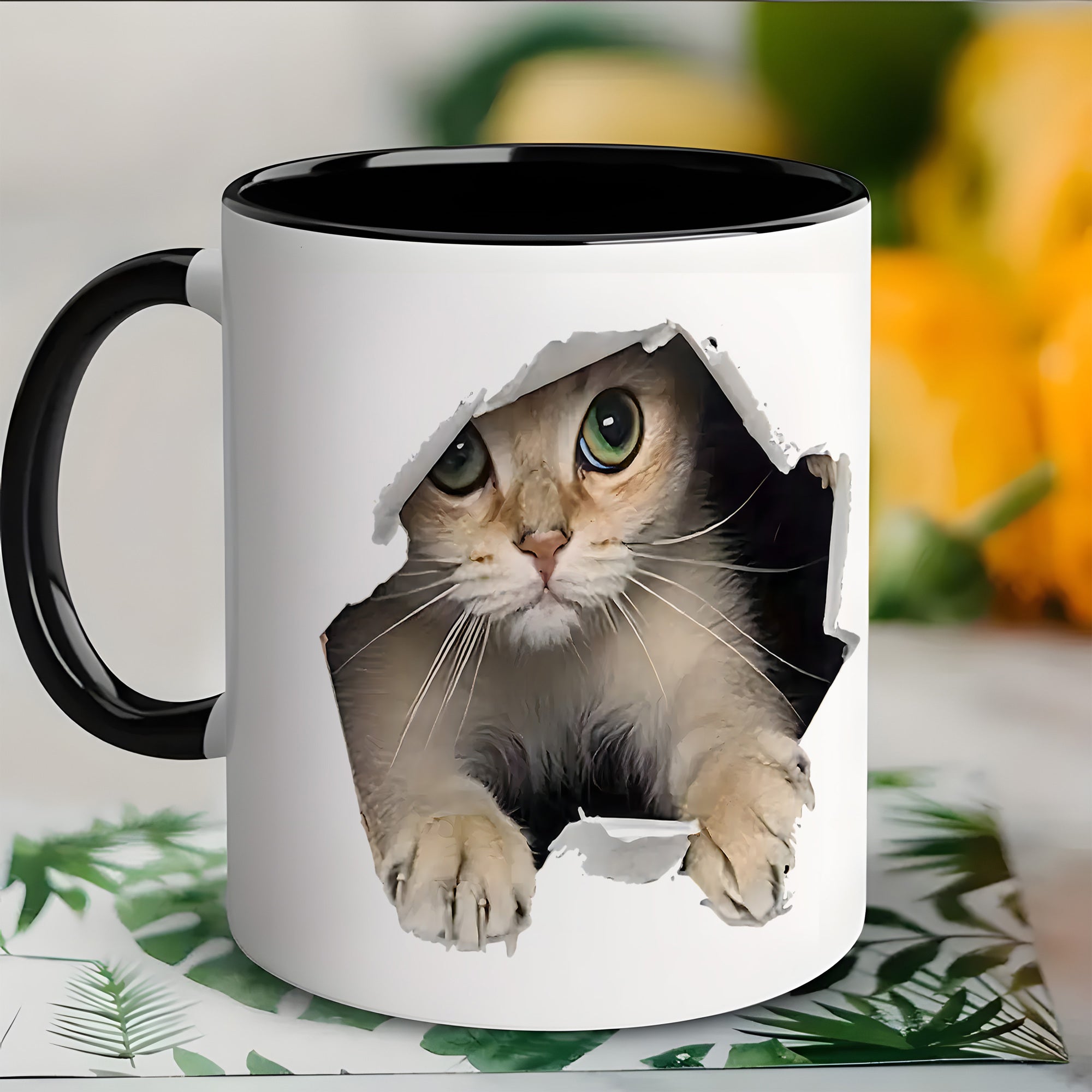 Tailorly Black Accent 11 oz Mug - whimsical 3d novelty design